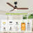 52 Inch Natural Wood Ceiling Fan With LED Light, Includes Remote Control-961219910