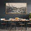 «Rustic Countryside Idyllic River Gravure», impression à la plume classique sur toile-98042365-111176180