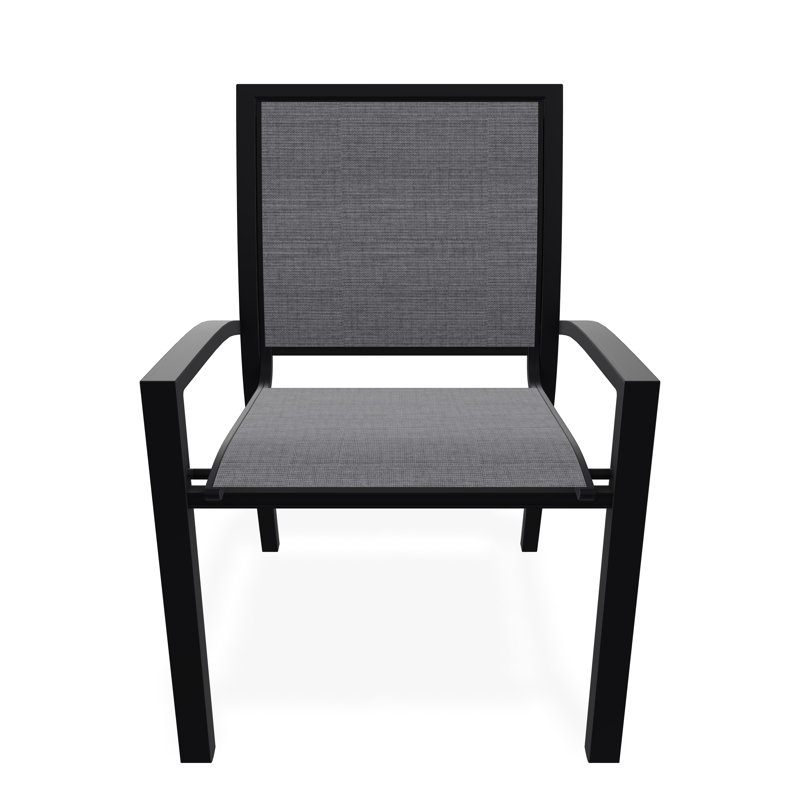 Chaise de café empilable Kendall, Noir, Étain Augustine