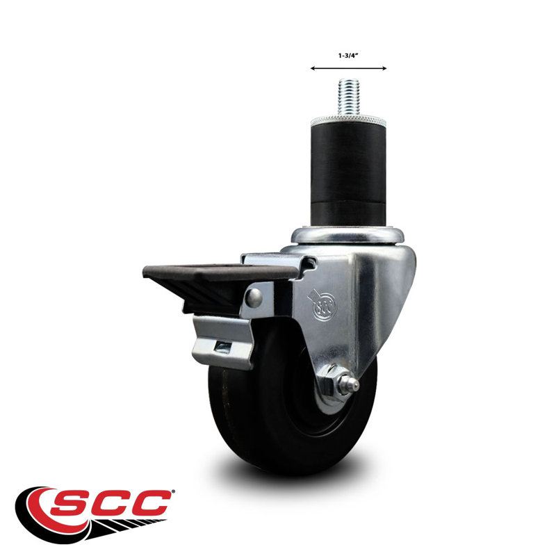 Phenolic Swivel Expanding Stem Caster with Brake SCC PLB 3.5" x 1-3/4"