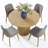 4 - Person Modern Round Dining Set With 4 Upholstered Chairs-367339829