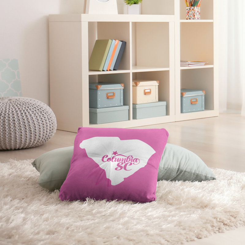 Coussin de plancher touffeté, Rose, 30 po x 30 po, Columbia