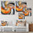 Geometric Orange Fragment Vector II - Abstract Metal Wall Decor, Geometric Metal Print-2054736426