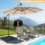 Base de parasol de patio décalée en porte-à-faux 4 pièces 13L avec becs à remplissage facile
