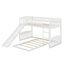 Lit simple superposé simple avec glissière et échelle, lit superposé bas pour enfants, filles, garçons, lit superposé au sol-1775510074