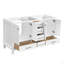 Meuble-lavabo 60 po, meuble-lavabo à cadre en bois massif, comptoir autoportant avec double cuve