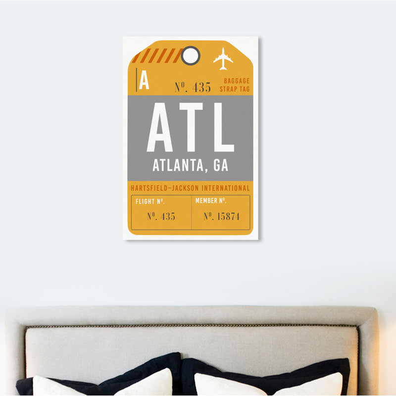 " Atlanta Luggage Tag ", 15" H x 10" W x 1.5" D, Wrapped Canvas