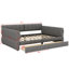 Grand lit plateforme tapissier équipé de ports USB et de tiroirs-1494111604
