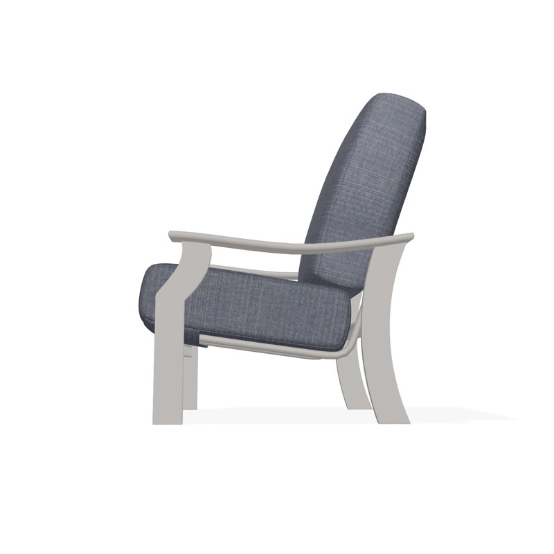 St. Catherine Marine Grade Polymer Deep Seating Cushion Arm Chair, Dreamscape Seaglass, Warm Gray