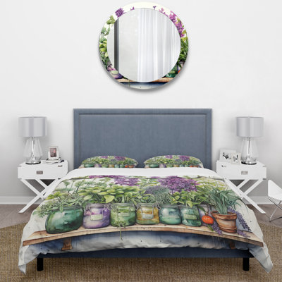 Ensemble de housse de couette floral - polyester microfibre
