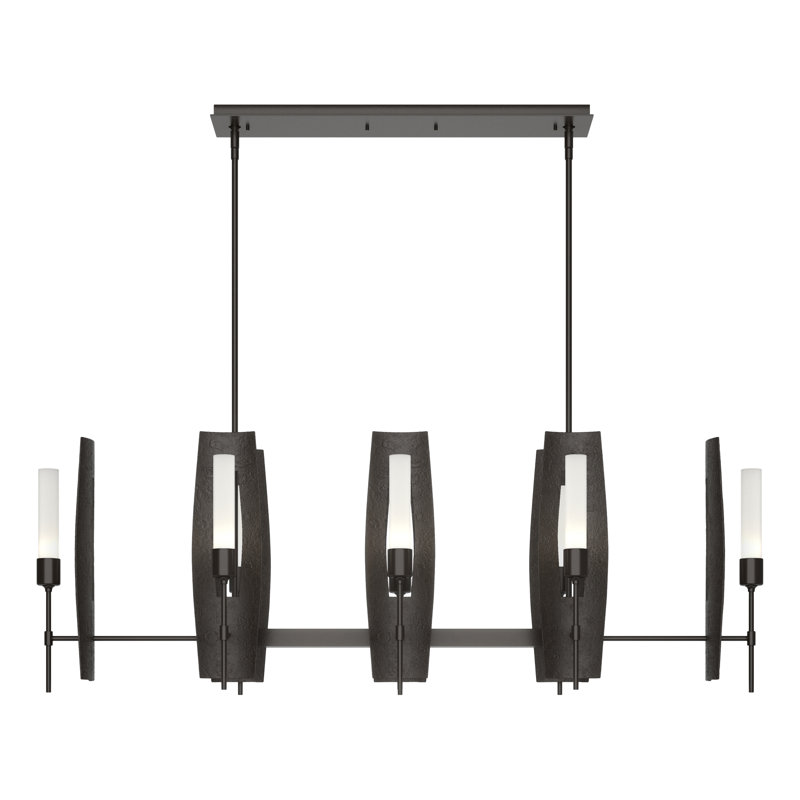 Passage 8 - Light Kitchen Island Linear Pendant, Frosted, Oil Rubbed Bronze