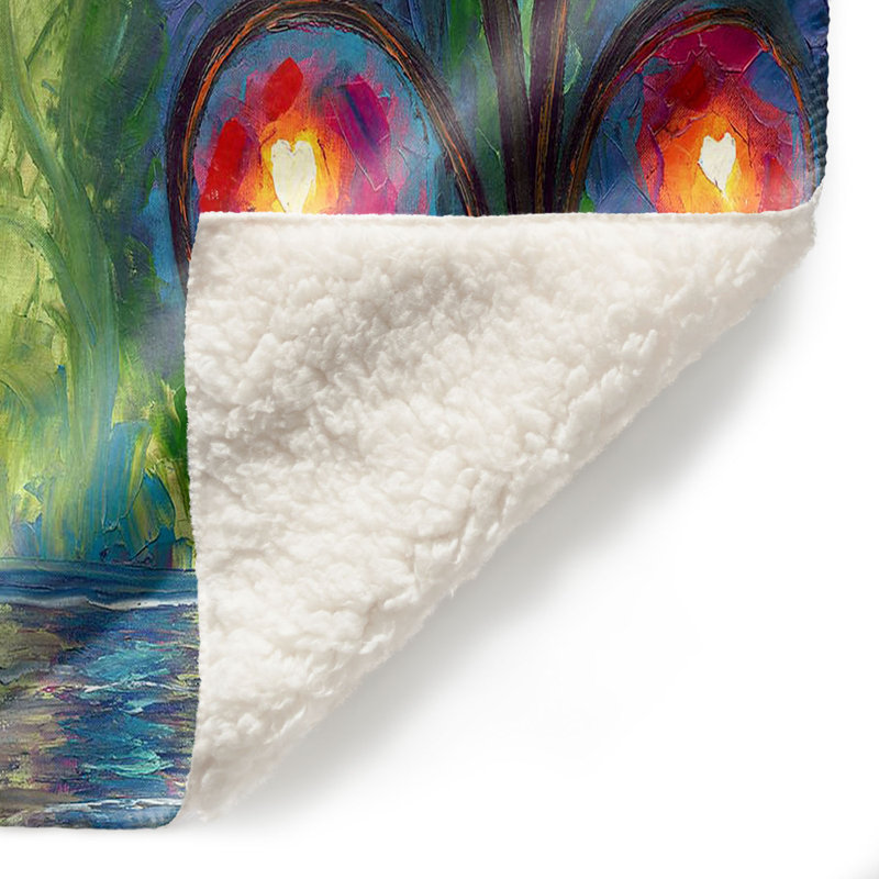 Couverture sherpa doux afire hearts, l 51 po x L 60 po