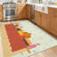 Tapis intérieur orange lavable à la machine, grand format, avec motifs de boissons et de fruits.-949630183