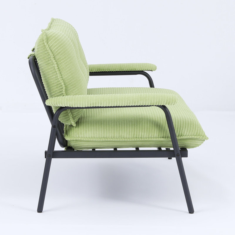 Compact 2-Seater Sofa with Tufted Back and Metal Frame for Small Spaces, Green