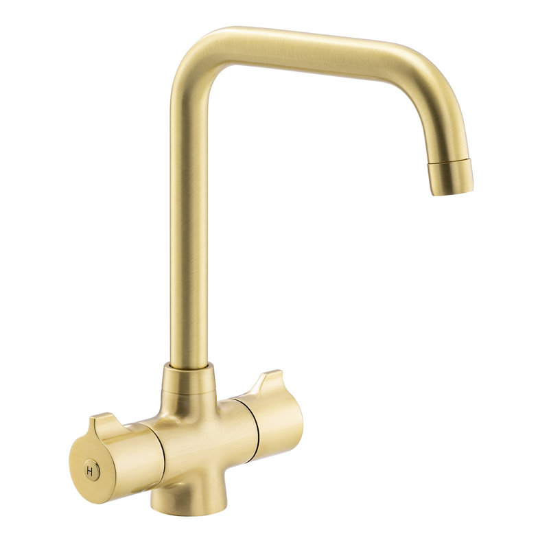 Abode Designs Crescendo Kitchen Faucet, Brushed Brass