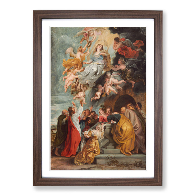 The Assumption of the Virgin by Peter Paul Rubens - Framed Print, 65cm H x 48cm W x 2cm D, Walnut