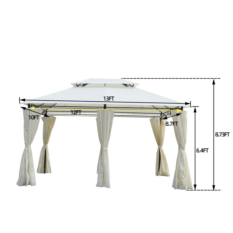 13 Ft. W x 10 Ft. D Metal Vault Gazebo