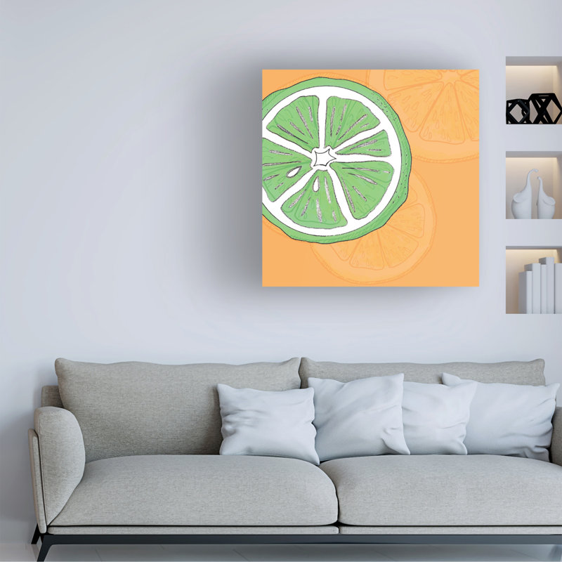 Summer Time Citrus Fun Green and Orange Canvas Art