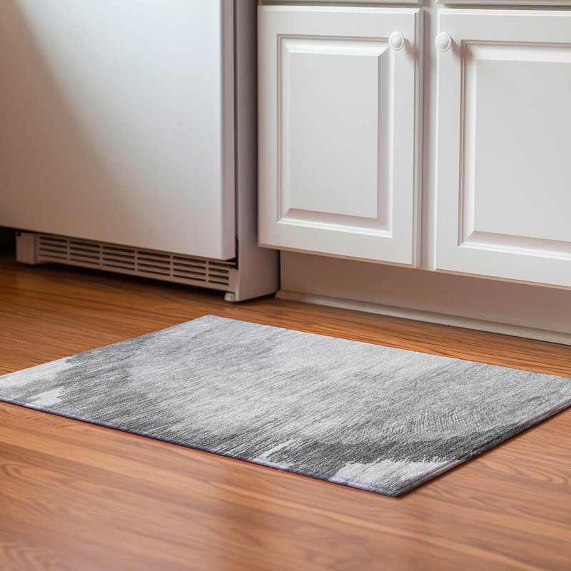 Premium Machine Washable Cerrito Gray Rug, Rectangle 1'8" x 2'6"