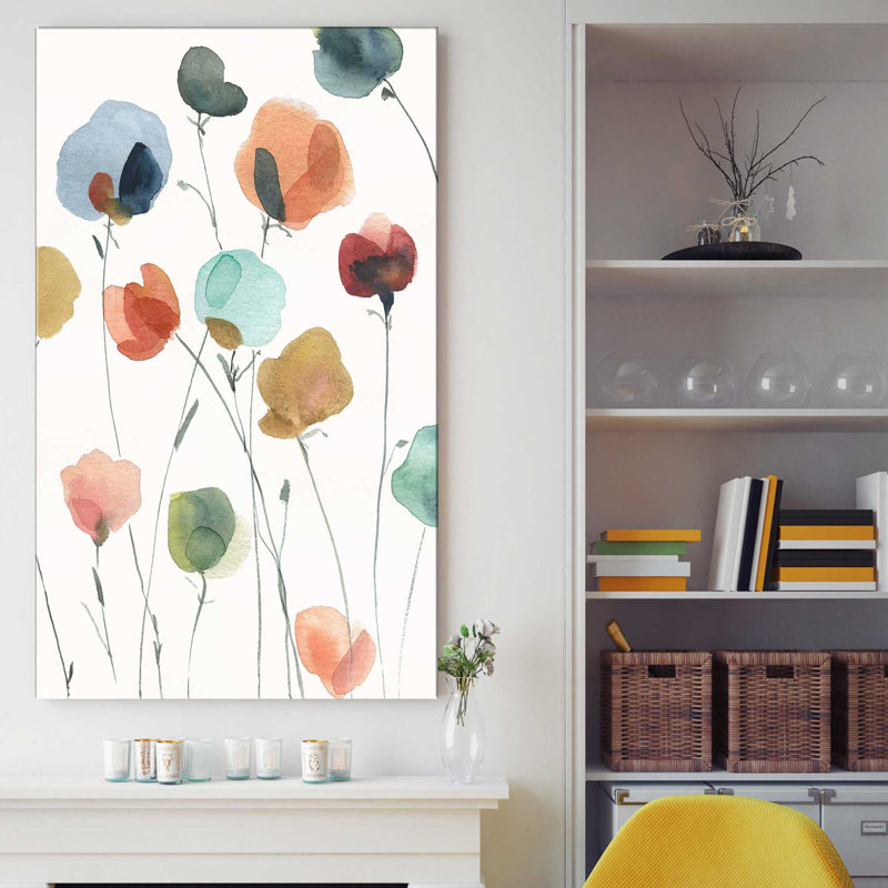 «Lollipop Garden II» par - Peinture, Toile tendue, H 48 po x l 28 po x P 1,5 po