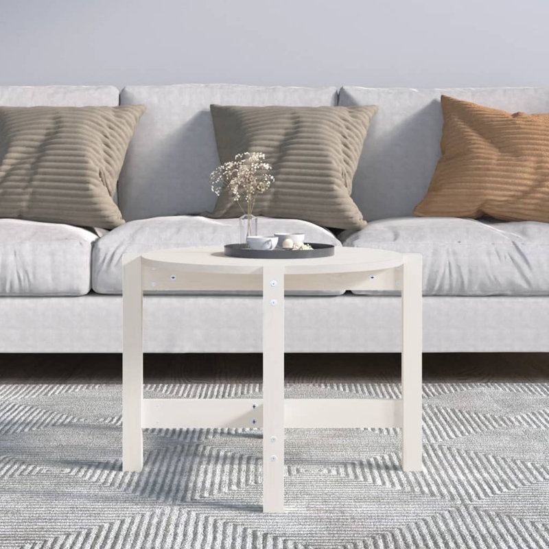 Wrigley Solid Wood Four Leg Coffee Table, 45cm H x 62.5cm W x 62.5cm D, White