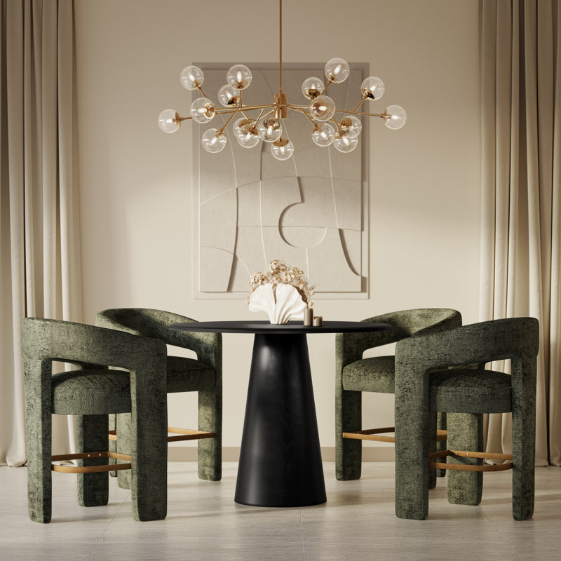 Darlington Round Dining Table, 36" H x 45" W x 45" D, Black