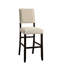 Tabourets de bar de hauteur comptoir rustique et noir antique, 2 pièces, tissu semblable au lin, bois massif, avec garniture cloutée, revêtement, garniture, noir
