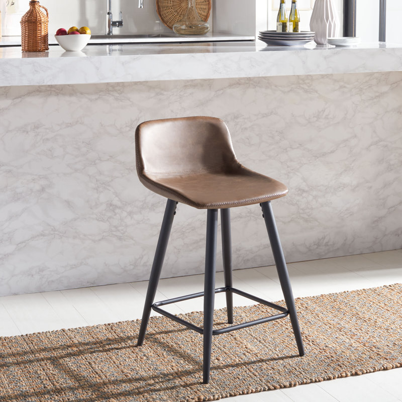 Heilman Upholstered Counter Stool with Metal Frame, Saddle