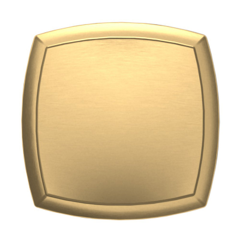 1.25" Square Satin Brass Cabinet Knob with Mounting Hardware