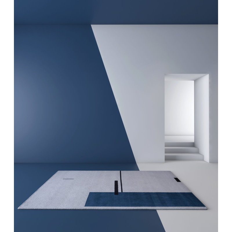 Tapis rectangulaire en laine noué à la main Modern Edit