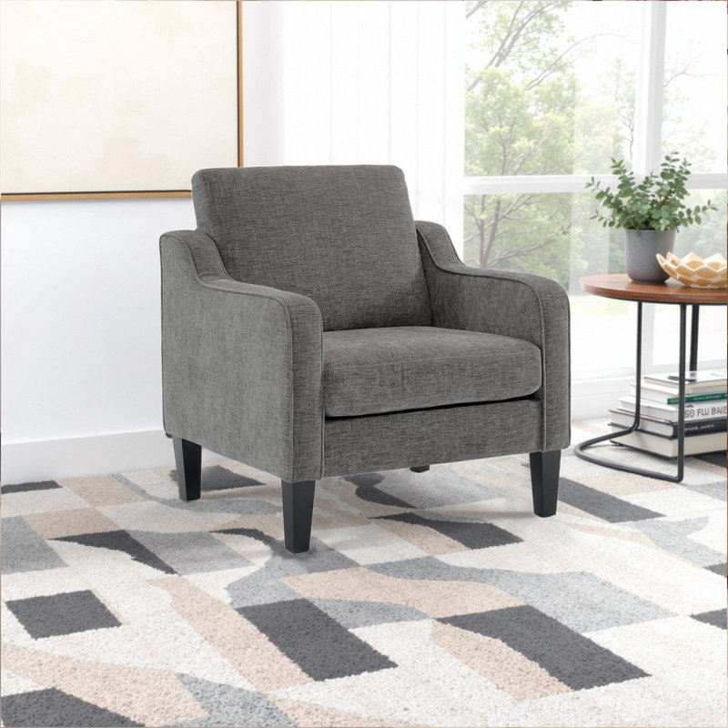 Fauteuil d'appoint Amaryia, Mélange de lin gris