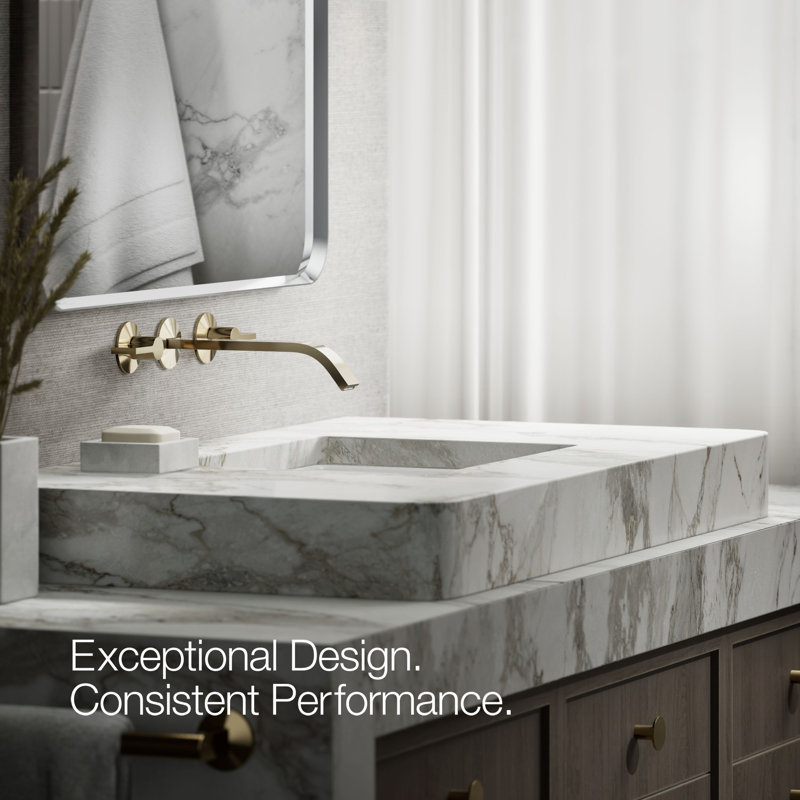 Components Wall-Mount Bathroom Sink Faucet Trim, Vibrant French Gold