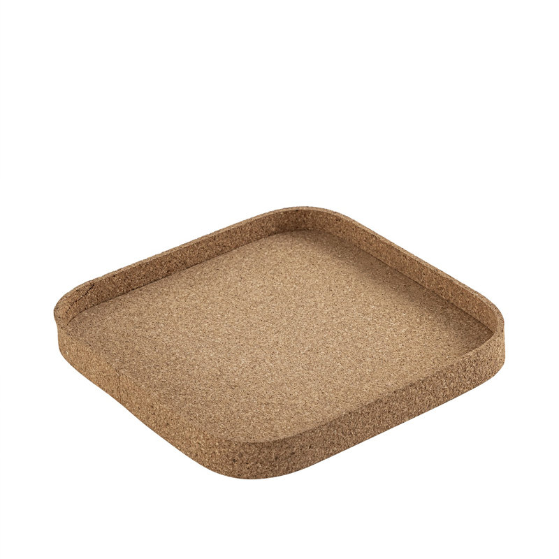 Petit plateau carré en liège, L 11,5 po x P 11,5 po x H 1,25 po