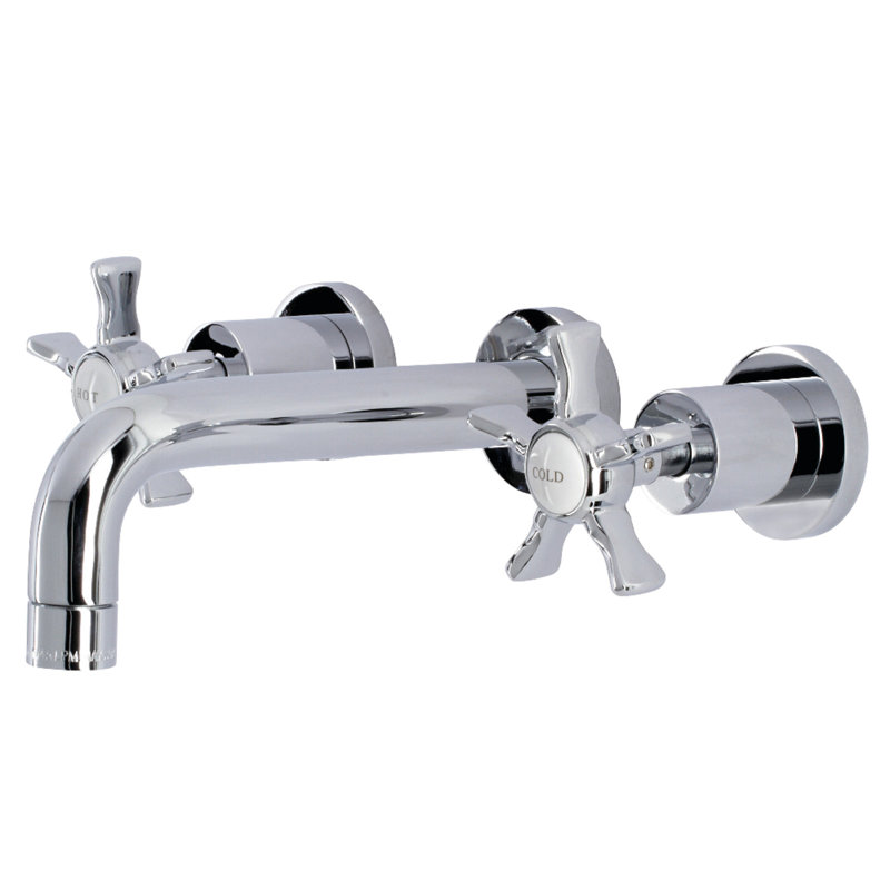 Robinet de salle de bain mural 3 trous Kingston Brass Hamilton, Chrome poli