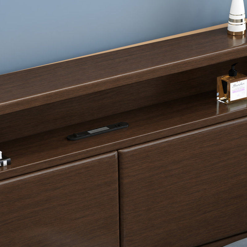 Solid Wood Bedroom Queen Bed with Storage Headboard