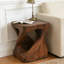 Table d'appoint Twist Shape, texture semblable au bois, couleur brun antique-1630011753