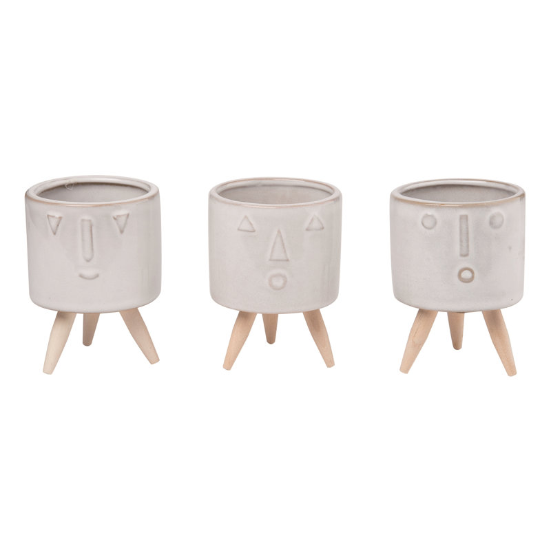Ensemble de pots à fleurs en céramique 3 pièces Arlesa