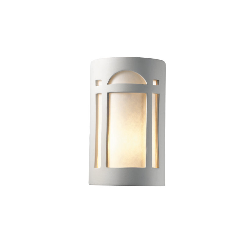 Krimhilde Ceramic Flush Mounted Sconce, LED, Bisque, 21" H x 10.75" W x 6.75" D
