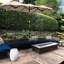 Parasol d'extérieur double de 9,5 pi avec dispositif d'inclinaison et manivelle, 3 évents, 12 nervures, pour patio, terrasse, piscine, écran de patio brun inclinable, nervures de salle à manger