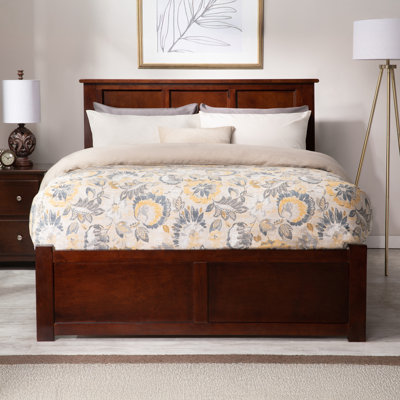 Maud Solid Wood Platform Bed with Footboard & Full Trundle