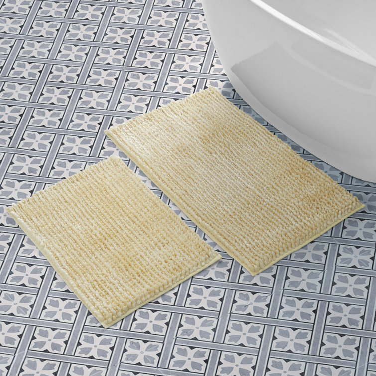 Laura Ashley Butter Chenille 2 Pieces Bath Rugs