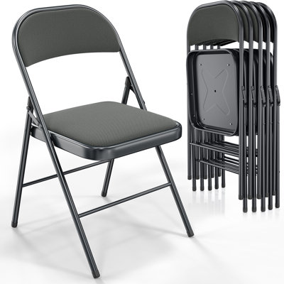 10 Pcs Folding Padded Chairs,Gray