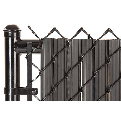 Proudly Made in The USA! - SoliTube Slat Privacy Inserts for Chain-Link Fence, Double-Wall Vertical Bottom-Locking Slats with Wings (7ft, Black)