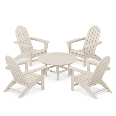 POLYWOOD Vineyard 5-Piece Adirondack Chair Conversation Set