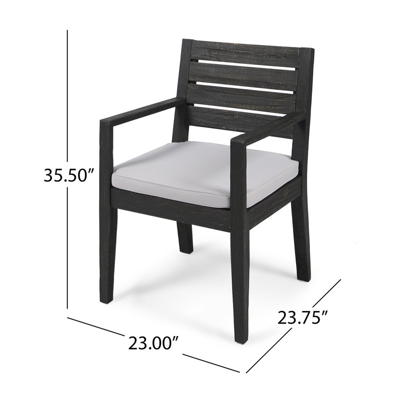 Ensemble repas 7 pièces avec coussins Ajoloko, Structure gris foncé / Coussin gris clair
