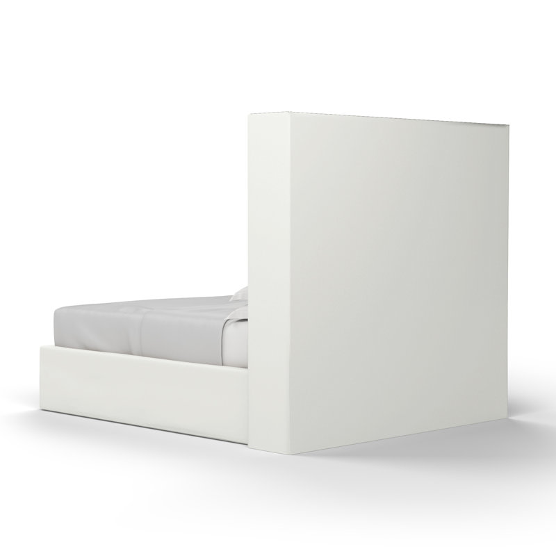 Kaiser Upholstered Wingback Bed, Queen, Plush Velvet Blanc