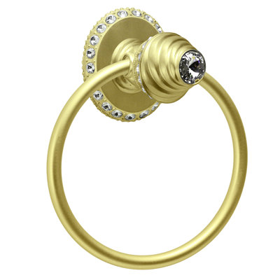 Caché II anneau de serviette à balançoire lisse avec cristaux Swarovski transparents et mercure doré