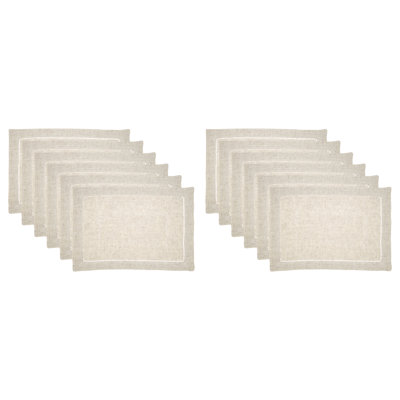 Linen Blend Toscana Double Hemstitched Placemat (Set of 12)