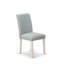 L'ensemble 7 pièces contient une table en bois de ciment et 6 chaises Parson en tissu bleu bébé - Lin brossé blanc-2054196294-2054196295-2120022521