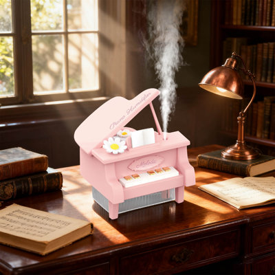 Piano - Flower Humidifier - USB Charged For Bedroom AC Room - Moisturizing With Fine Mist2 Mist Modes Colourful Light